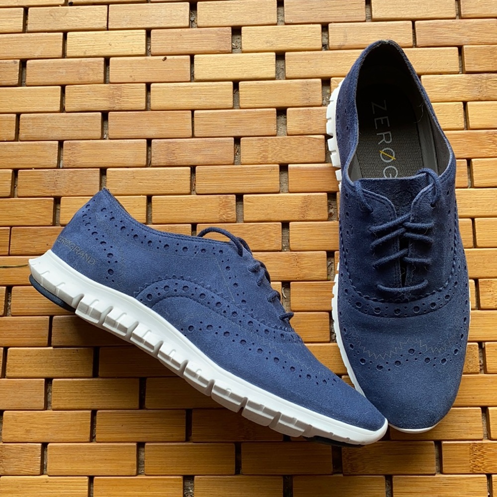 NEW Cole Haan Zeroground Blue Suede Shoes Sz 5